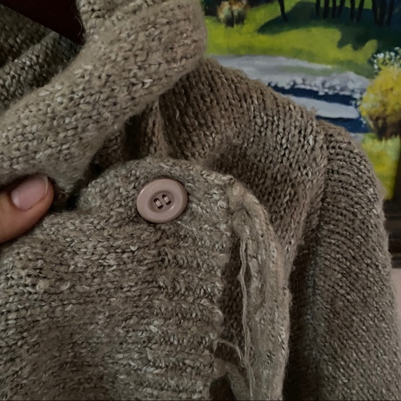 Lovestich Camel Speckled Knit Cardigan Sweater M - Picture 9 of 16